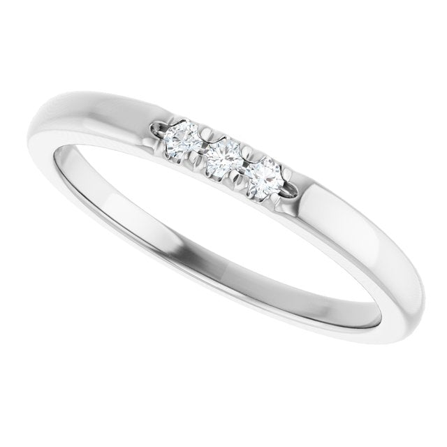 14K White .06 CTW Natural Diamond Anniversary Band