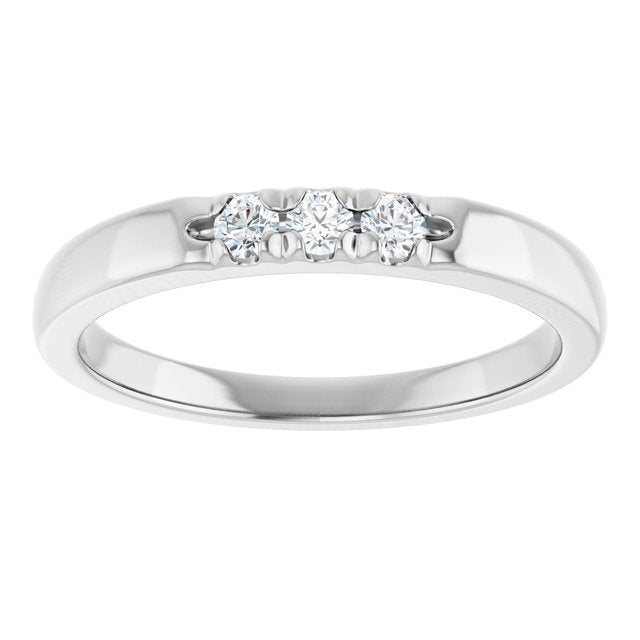 14K White .06 CTW Natural Diamond Anniversary Band