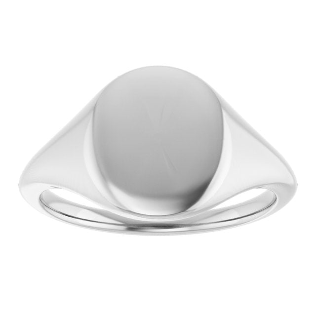 14K Gold, Platinum, Sterling Silver Signet Ring - Options Available