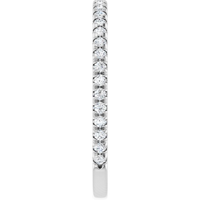 14K White Gold Diamond Anniversary Band – French-Set Design