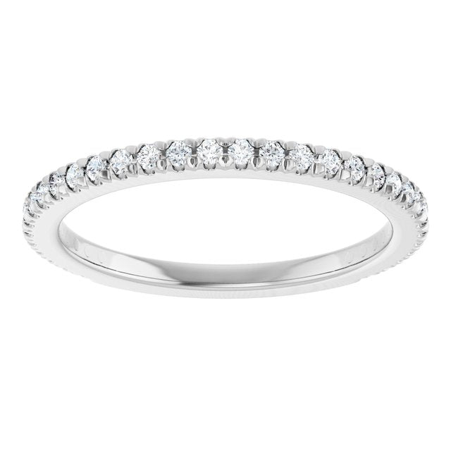 14K White 5/8 CTW Natural Diamond French-Set Anniversary Band