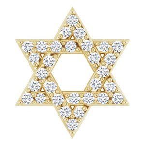 1/10 CTW Natural Diamond Star Of David Pendant in 14K Gold, Silver & Platinum