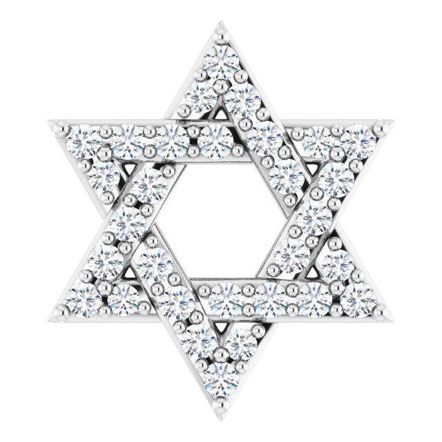 14K Yellow Gold Natural Diamond Star of David Pendant - Elegant Design