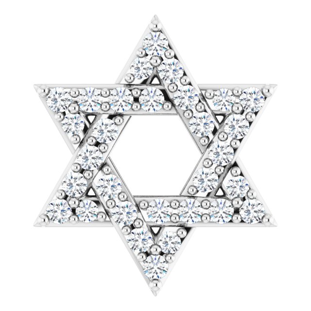 14K Gold Natural Diamond Star Of David Pendant