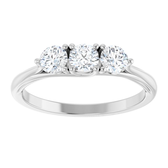 14K White 5/8 CTW Natural Diamond Anniversary Band