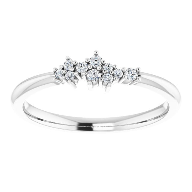 14K Gold Natural Diamond Stackable Cluster Ring - Options Available