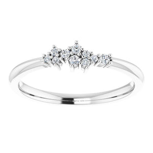 14K Gold Natural Diamond Stackable Cluster Ring - Options Available