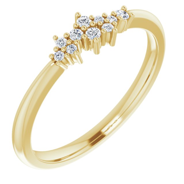 14K Gold Natural Diamond Stackable Cluster Ring - Options Available