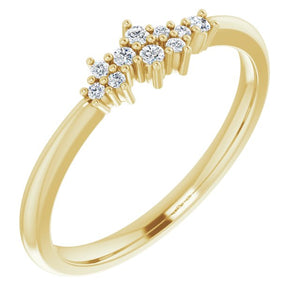 14K Gold Natural Diamond Stackable Cluster Ring - Options Available