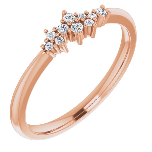 14K Gold Natural Diamond Stackable Cluster Ring - Options Available