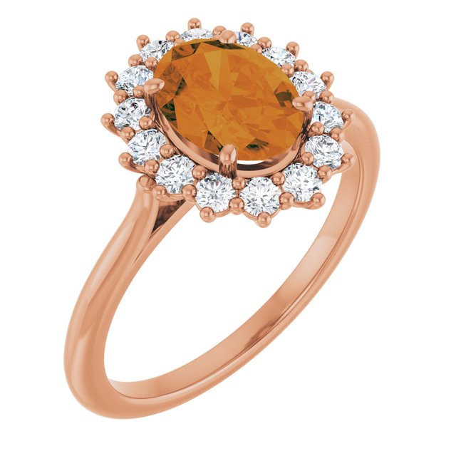 14K Gold Natural Pink Morganite And Natural Diamond Halo-Style Ring - Options Available