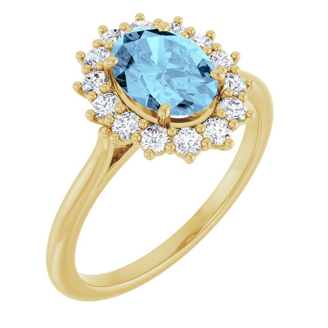 14K Gold & Platinum Halo-Style Ring - Options Available