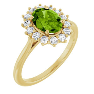 14K Gold Natural Pink Morganite And Natural Diamond Halo-Style Ring - Options Available