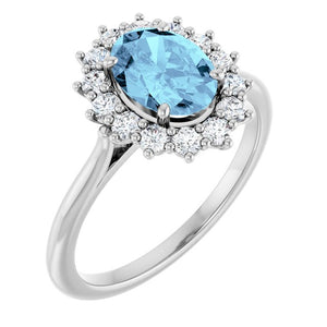 14K Gold & Platinum Halo-Style Ring - Options Available