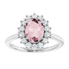 Platinum Natural Pink Morganite & 3/8 CTW Natural Diamond Ring