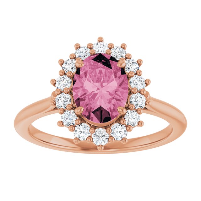 Platinum Natural Pink Morganite & 3/8 CTW Natural Diamond Ring