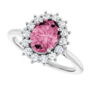 Platinum Natural Pink Morganite & 3/8 CTW Natural Diamond Ring