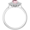 Platinum Natural Pink Morganite & 3/8 CTW Natural Diamond Ring