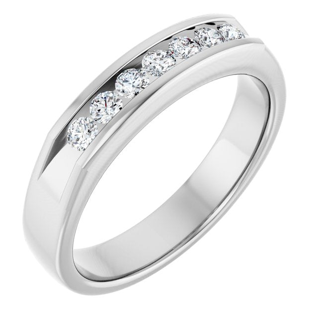 14K White 3/8 CTW Natural Diamond Ring