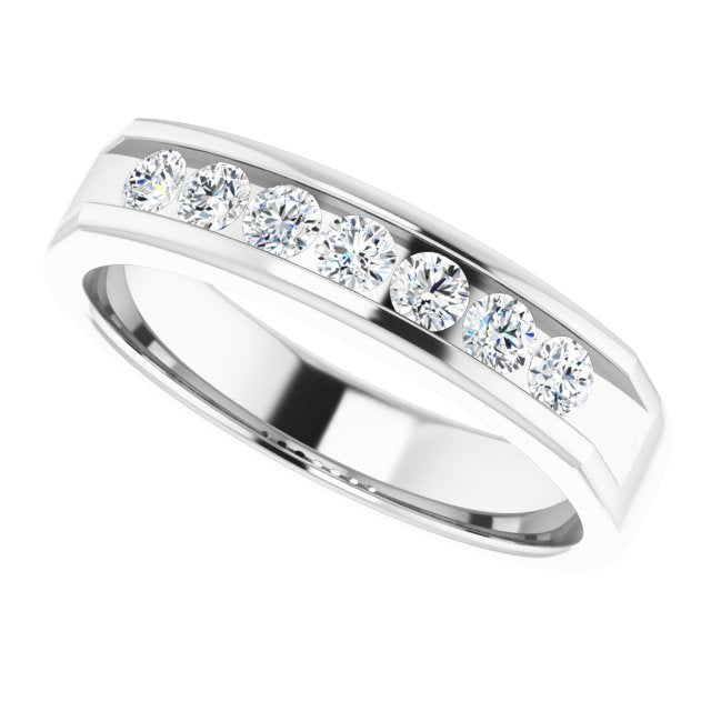 14K White 3/8 CTW Natural Diamond Ring