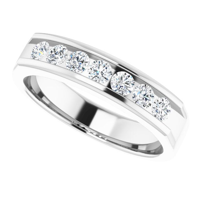 14K White 3/8 CTW Natural Diamond Ring