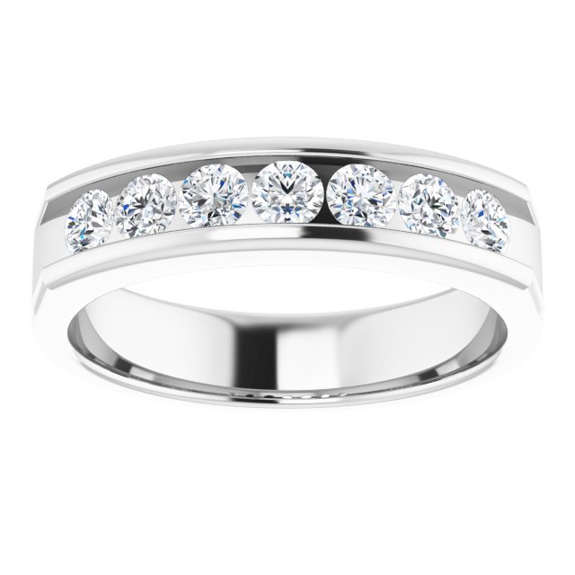 14K White 3/8 CTW Natural Diamond Ring