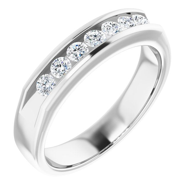 14K White 3/8 CTW Natural Diamond Ring