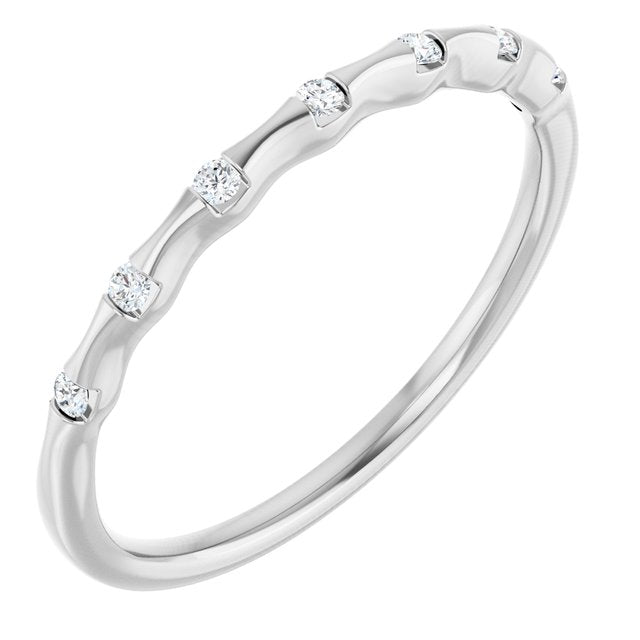 .06 Ctw Natural Diamond Stackable Ring