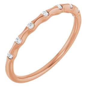 14K Gold Natural Diamond Stackable Ring - Options Available