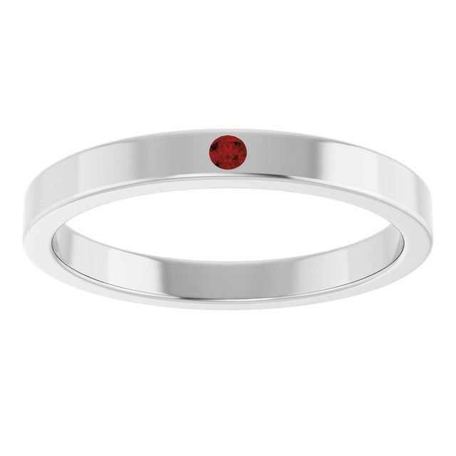 14K Gold Natural Mozambique Garnet Stackable Family Ring