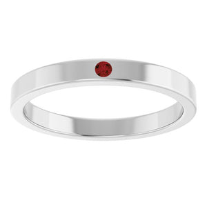 14K Gold Natural Mozambique Garnet Stackable Family Ring