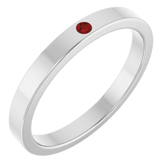 14K Gold Natural Mozambique Garnet Stackable Family Ring