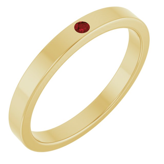 14K Gold Natural Mozambique Garnet Stackable Family Ring