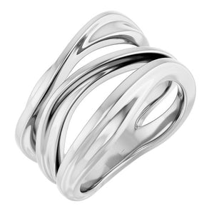 14K Gold, Sterling Silver & Platinum Negative Space Ring - Options Available