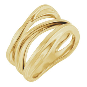 Negative Space Ring Crafted in 14K Gold & Silver