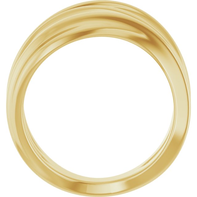 14K Gold Negative Space Ring - Polished Design