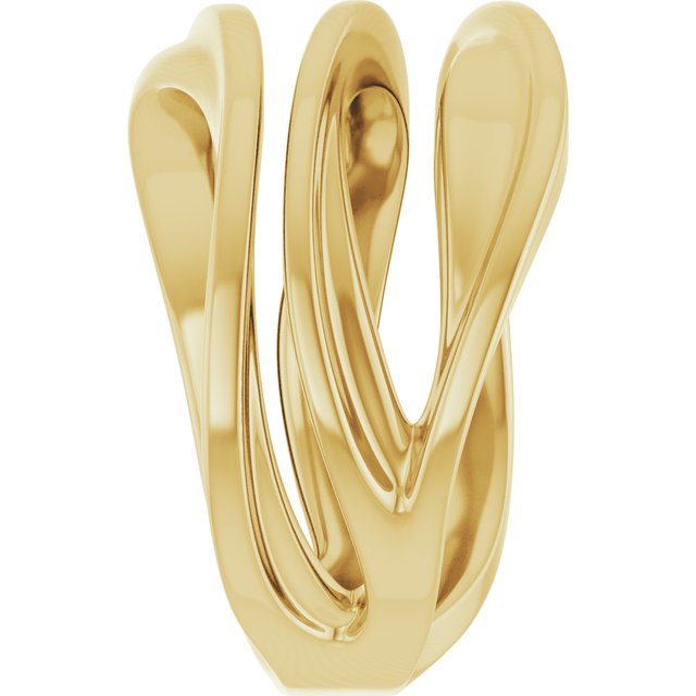 14K Gold Negative Space Ring - Polished Design