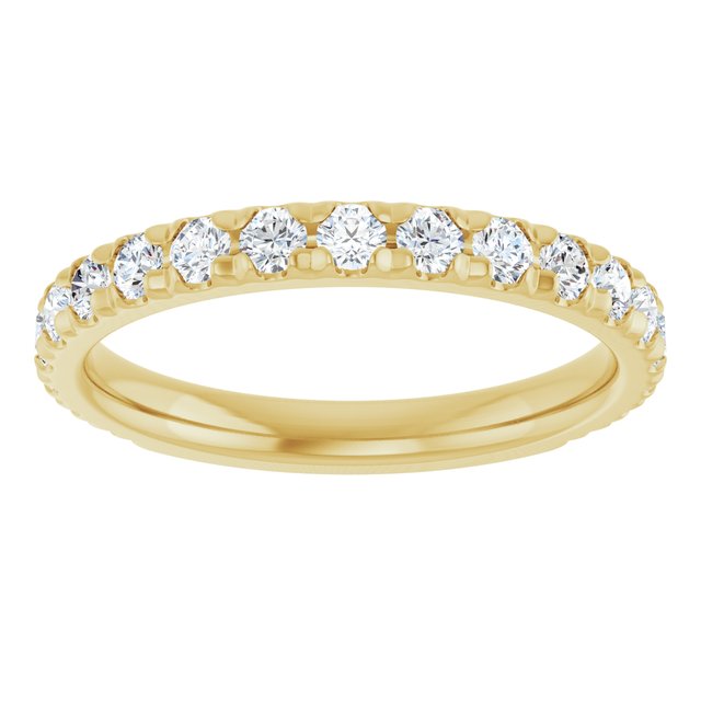 14K White Gold Diamond Anniversary Band – French-Set Design