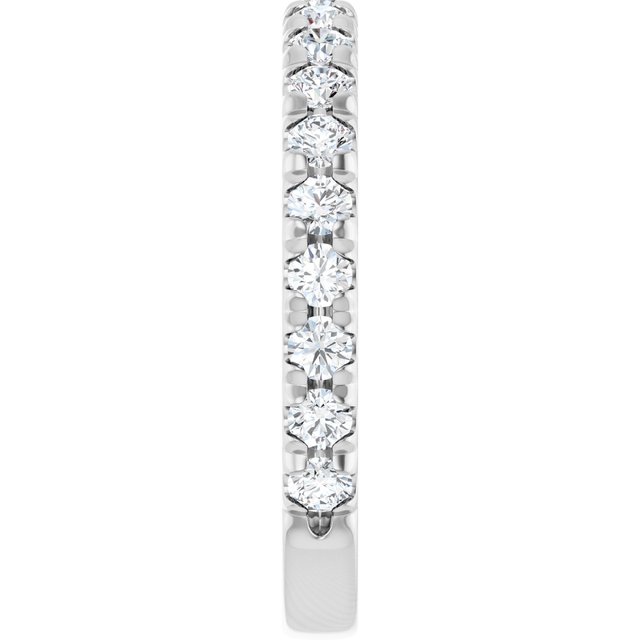 14K White Gold Diamond Anniversary Band – French-Set Design