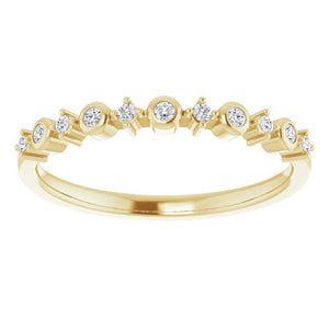 14K Yellow Gold Natural Diamond Ring with 1/10 CTW Round Diamond