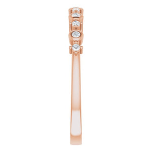 14K Yellow Gold Natural Diamond Ring with 1/10 CTW Round Diamond