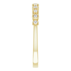 14K Yellow Gold Natural Diamond Ring with 1/10 CTW Round Diamond