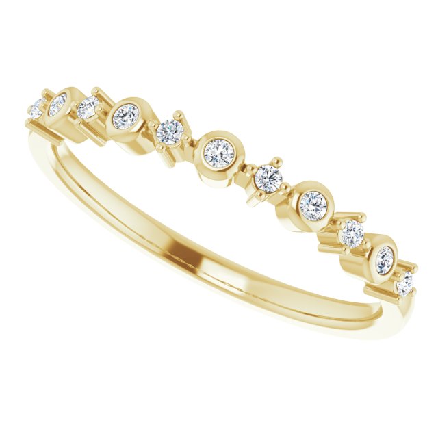 14K Yellow Gold Natural Diamond Ring - 1/10 CTW Elegant Design