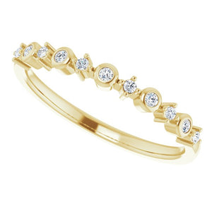 14K Yellow Gold Natural Diamond Ring with 1/10 CTW Round Diamond
