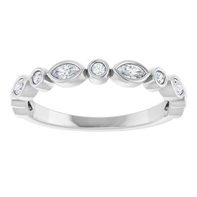 14K White 1/5  CTW Natural Diamond Anniversary Band