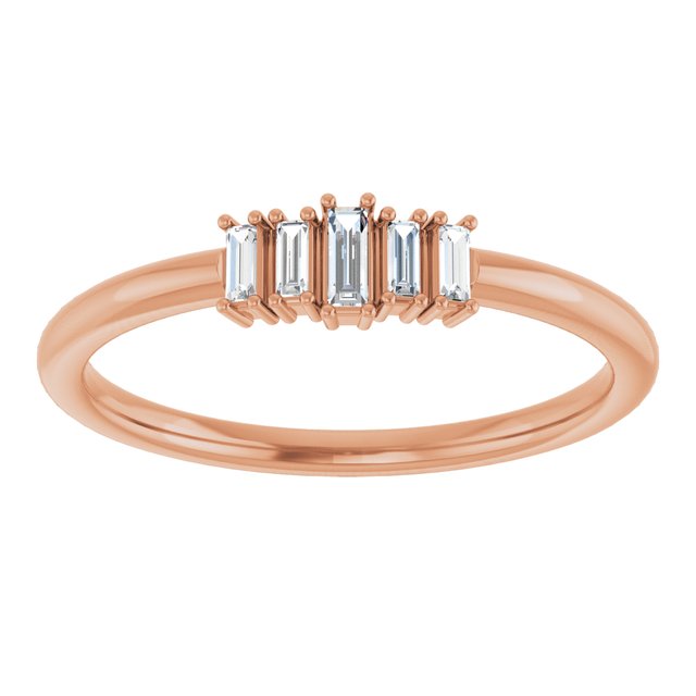 14K Gold Natural Diamond Stackable Ring