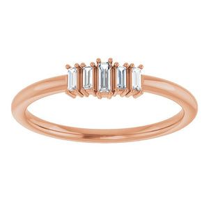 14K Gold Natural Diamond Stackable Ring