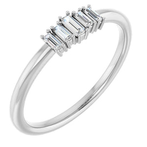 1/8 CTW Natural Diamond Stackable Ring in 14K Gold & Platinum
