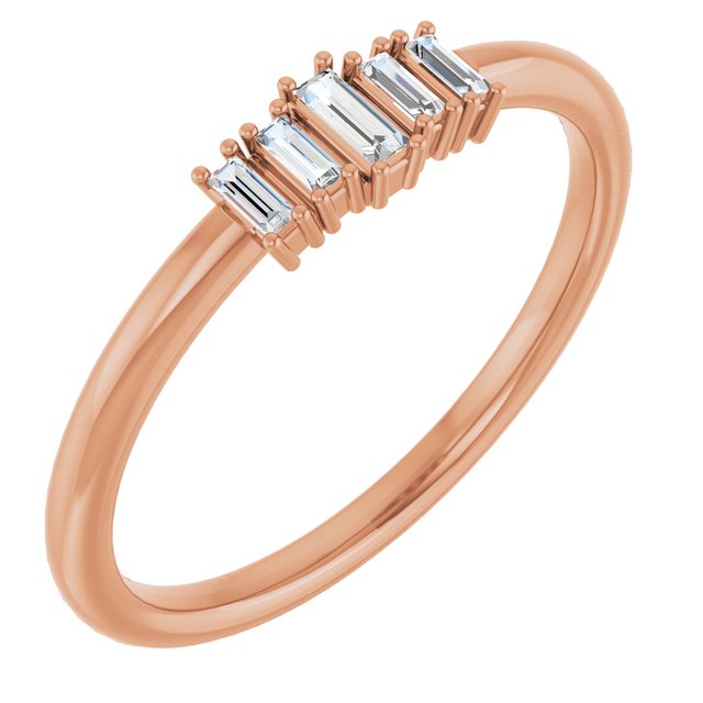 14K Gold Natural Diamond Stackable Ring