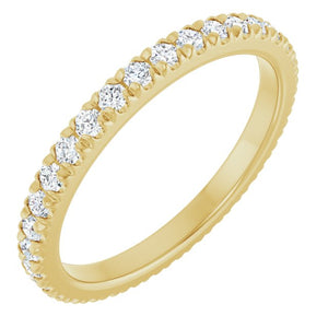 14K Gold & Platinum French-Set Eternity Band - Options Available